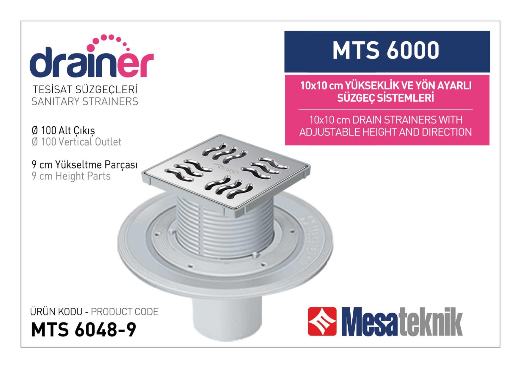 MTS 6048-9 Vertical Outlet Systems 100 mm Dia. Height 9 cm Grill 10 cm