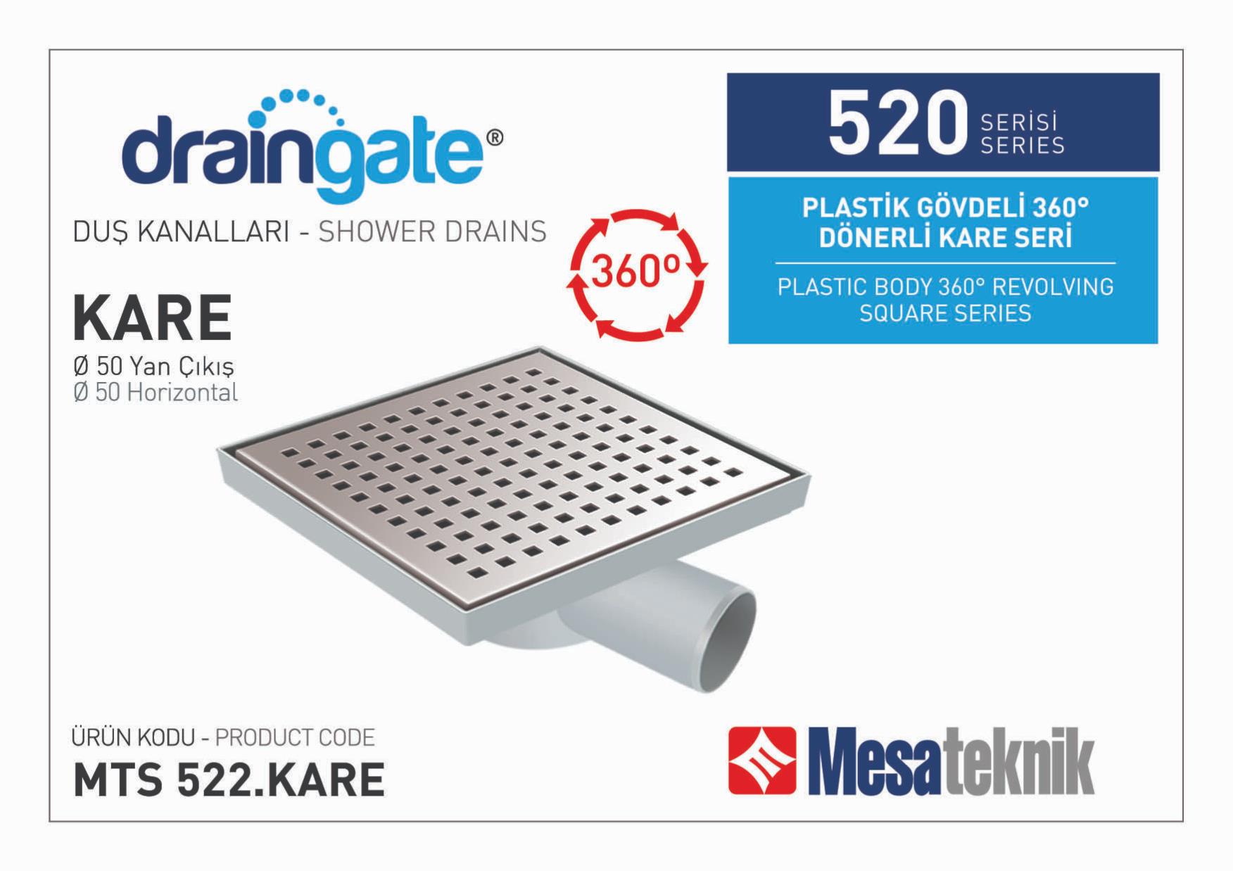 MTS 522.Kare Plastik Gövde 20 cm Klasik Seri Kare Desen