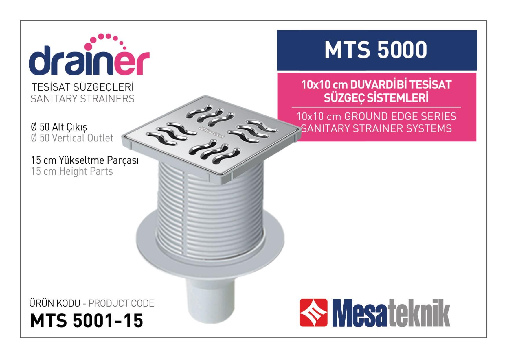 MTS 5001-15 Vertical Outlet Systems 50 mm Dia. Height 15 cm Grill 10 cm